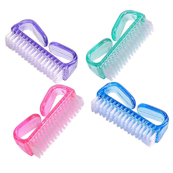Handtag grepp nagelborste, hand fingernagel borste rengöring skrubbning kit pedikyr för tår och naglar män kvinnor (4-pack), 3,2 tum
