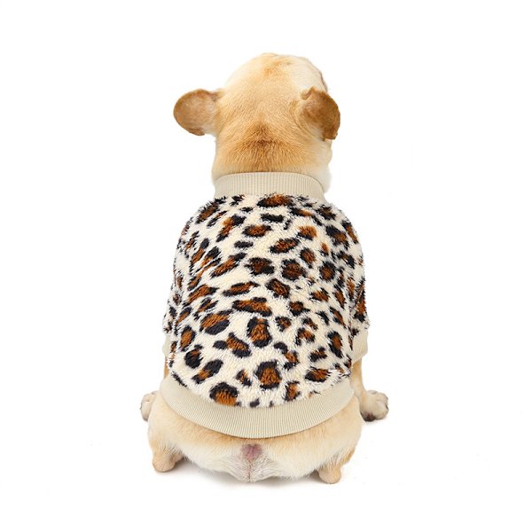 Kæledyrstøj, fortykket leopardprint hundetøj, 2-delt hundefleece c