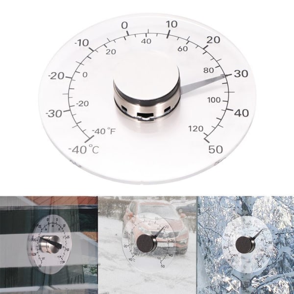 Temperaturövervakningsmätare, transparent analog termometer i grader Celsius