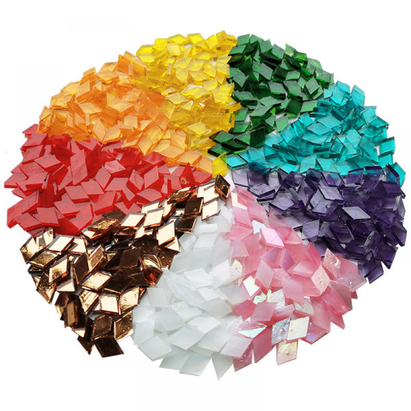 320 bitar blandade färger klarglasmosaikplattor för pysselhantverk