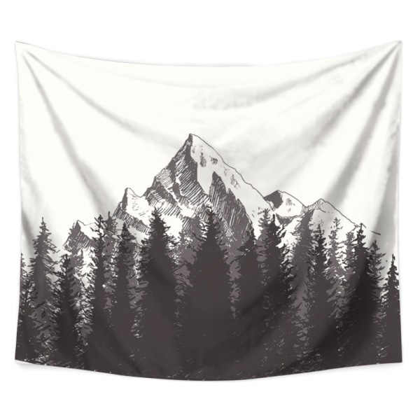 Svart og hvitt fjellteppe for menn, Fall Gran Forest Tapestry Wa
