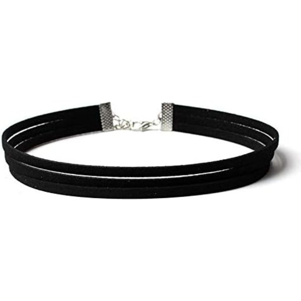 Choker Halskæde Sort Gotisk Fløjl Choker med Forlænget Kæde til Piger Kvinder 11 Stk
