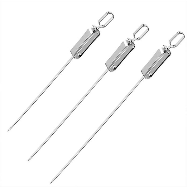 Rustfrie grillspyd i rustfritt stål, pakke med 5 gjenbrukbare kebabspyd, 41 cm