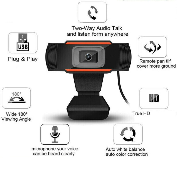 HD Webbkamera Autofokus Webbkamera Kamera med mikrofon USB Datorkamera
