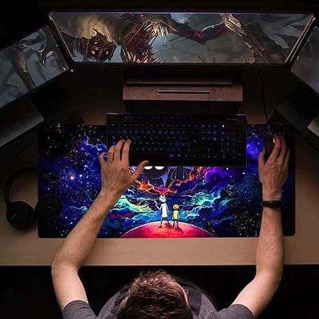 Stor Gaming Musemåtte Anime Natt Himmel Stjerner Tilpasset Skrivebordsmåtte Mus