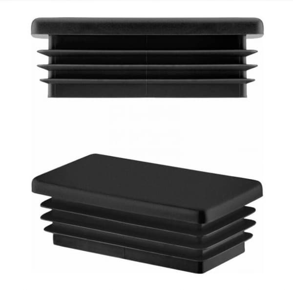 st Rektangulär Rörlock 60x30 mm Svart, Plast Ändlock Tätningspluggar