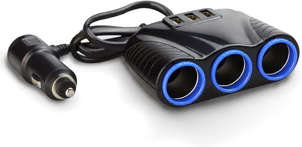 12-24V 3-vejs bilstikkontakt splitter USB r strømadapter Repl Ment