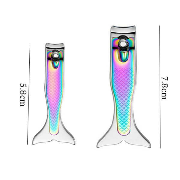 2 stk tåneglklippere, negleklippere gradient havfrue tredimensjonal