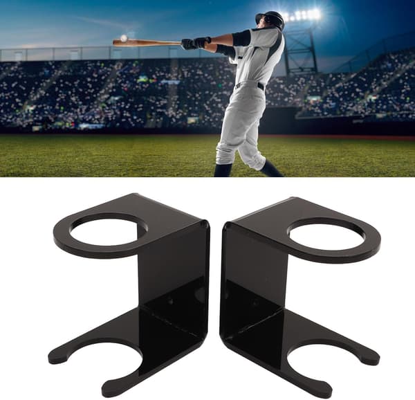 2 st Baseball Bat Väggställ Akryl Väggmonterad Bollhållare Rack Bas