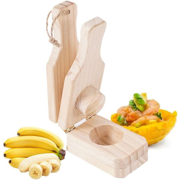 Plantain Press Banana Smasher Maker, 2 in 1 Puinen Plantain Press Muotti, Banana Smasher Maker