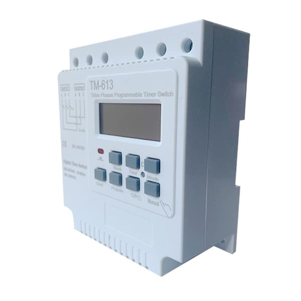TM-163 Trefaset 380V/50-60Hz 16A Intelligent Digital Ugentlig Programmerbar Kontrol Strøm Timer Switch