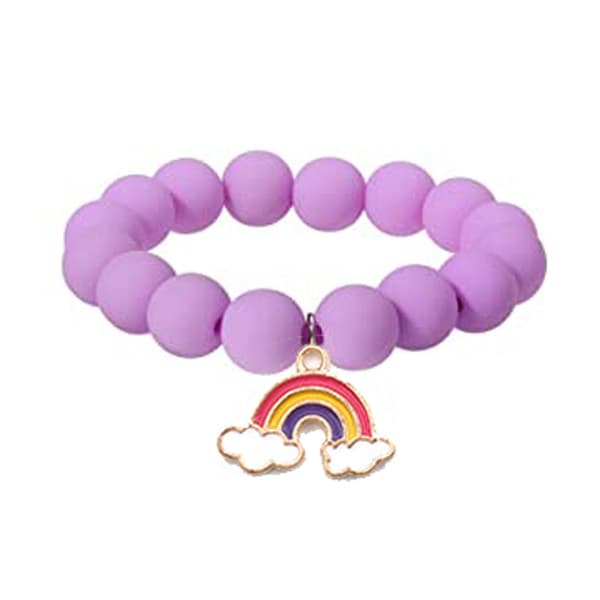 Enhörning Pärlor Hänge Armband för Barn Flicka, 6PC, Regnbåge Monster Sol