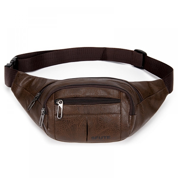 Pu Sling Bag Zipper Vedenpitävä Crossbody Rintapussi Pikakiinnitys Cl