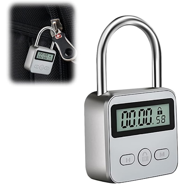 Display Lock, Suitcase Padlock with LCD Screen, USB Rechargeable Padlock C