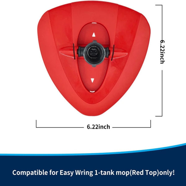 Rød spin mopp erstatningsbasehode, egnet for vileda/O-Cedar Easywr