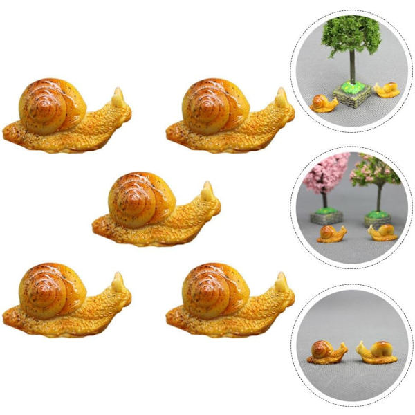 Hemdekor Mini s Miniatyr Snigel Prydnader Små Harts Sniglar Dekorer B