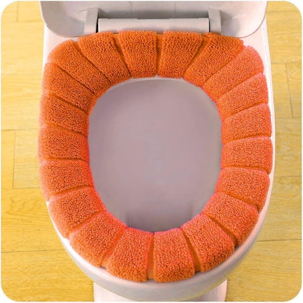 Orange Toalettstolsskydd, Vinter Mysigt Toalettstolsskydd, Standard Pumpa