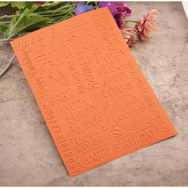 Happy Birthday Relief Design Transparent Plast Embossing Temp