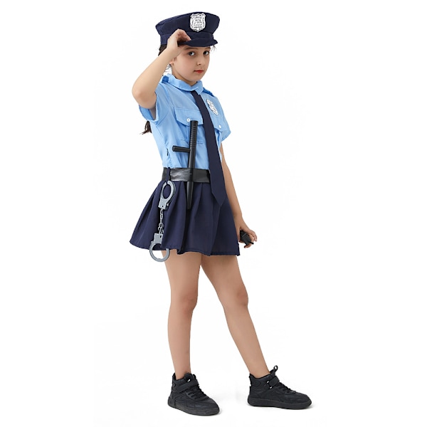 Söt flicka liten polis spel lek polisuniform barn cool Halloween Tumes