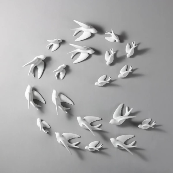 1 kpl Luova söpö 3D keraaminen lintupääskyseinämaalaus seinälle ripustettava taideveistos