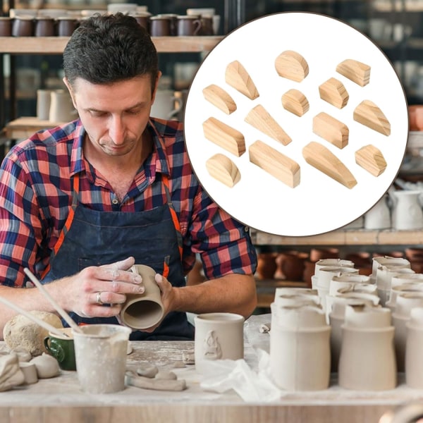 14 st Trä keramikmugg molds för lera keramik verktygssats M
