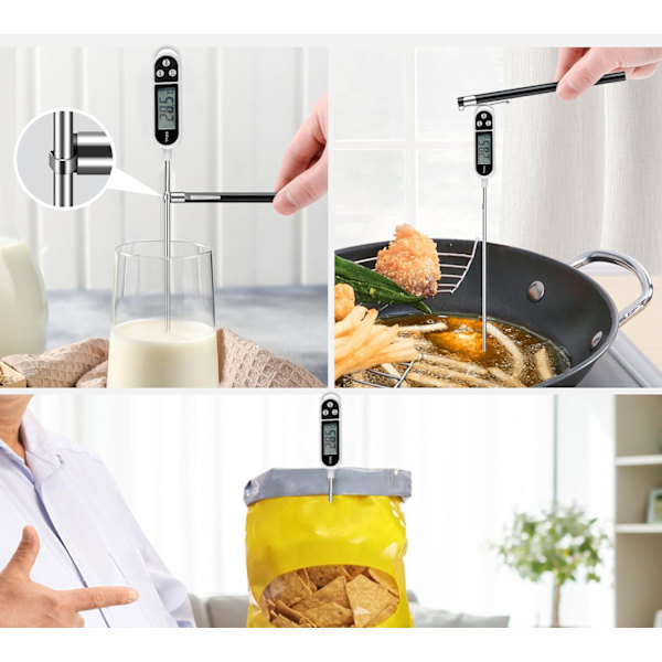 Kjøttmat Candy Termometer, Probe Instant Read Termometer, Digital Cooking Kitchen BBQ Grill Termometer med Lang Probe