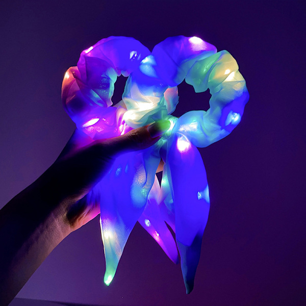 6 kpl LED-valoscrunchia, valaiseva joustava hiuspanta, scrunchies