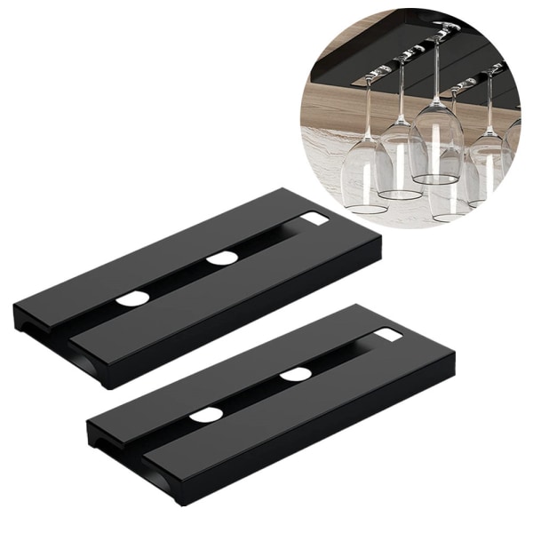 2-pack vinglasställ i plast (svart)