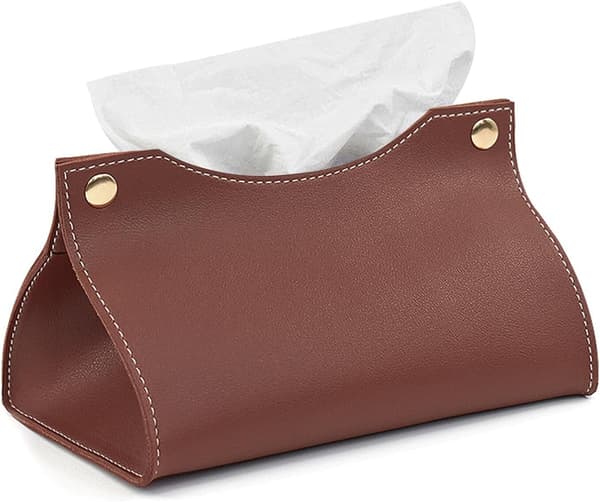 Modern rektangulär PU-läder Tissue Box för hem, kontor och bil