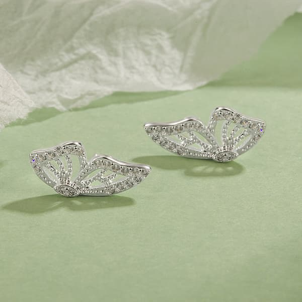 Fjärilsvingörhängen (par) 18k guldpläterade simulerade diamant silver