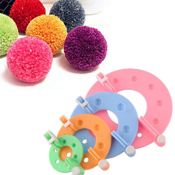 4 størrelser Pom Pom Maker Pompom Making Tool til at skabe Fluff Ball Weave