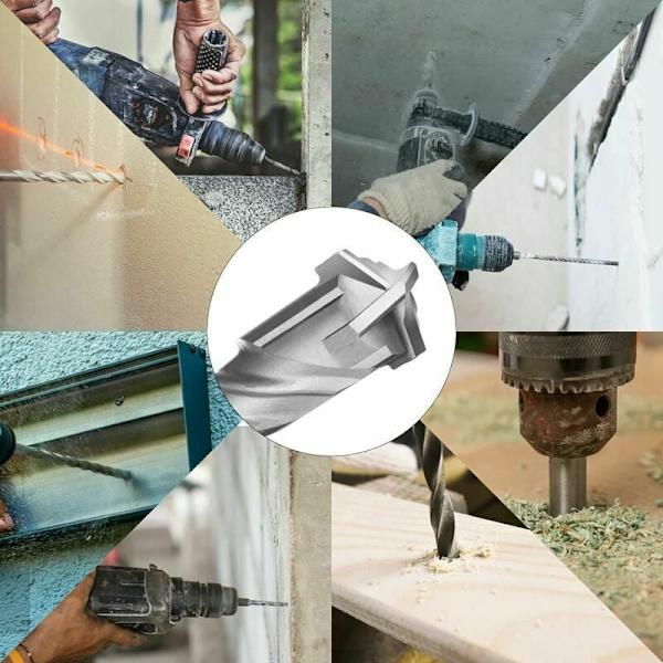 Sarja 9 SDS-Plus-poranterää sähkökäyttöiseen iskuporakoneeseen kiven, betonin poraamiseen
