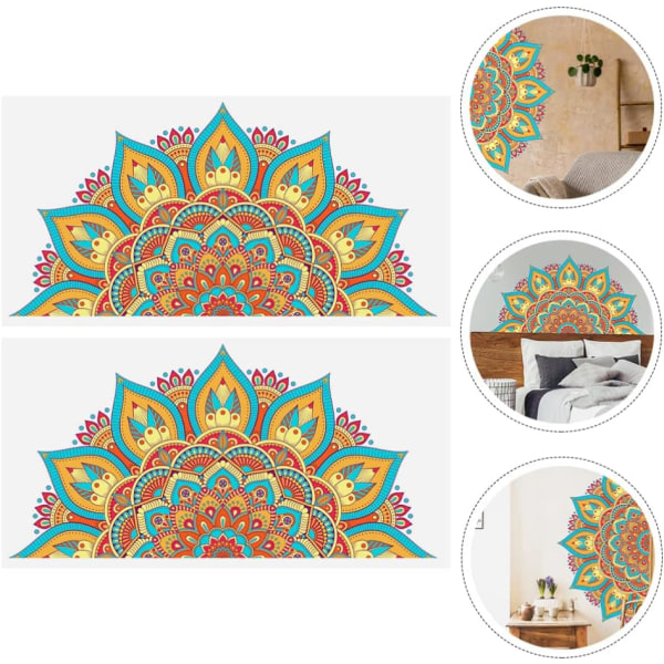 2 st Halva Mandala Väggdekaler Mandala Väggstickers Mandala Vinyl Väggdekal