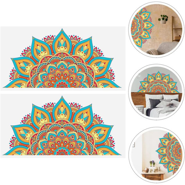 2 stk. Halve Mandala Vægklistermærker Mandala Vægklistermærker Mandala Vinyl Væg