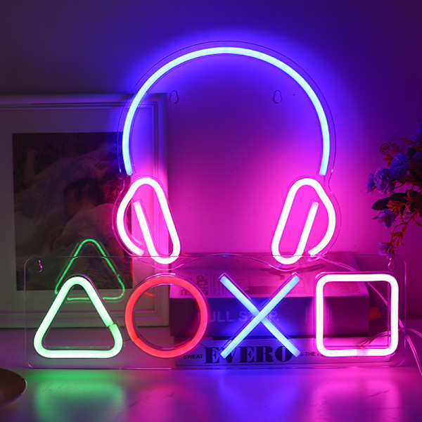 Neon skylt, Glow Icon Gaming LED Neon skylt, USB strömbrytare Neon skylt