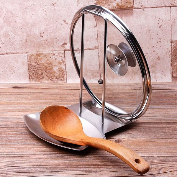 Lid and Spoon Rest Shelf,304 Stainless Steel Pan Pot Cover Lid Rack St