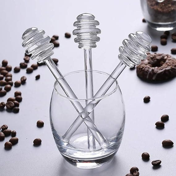 2 stk. 13,6*3 cm glas honningdipper-pinde omrørringspinde serveringsske D