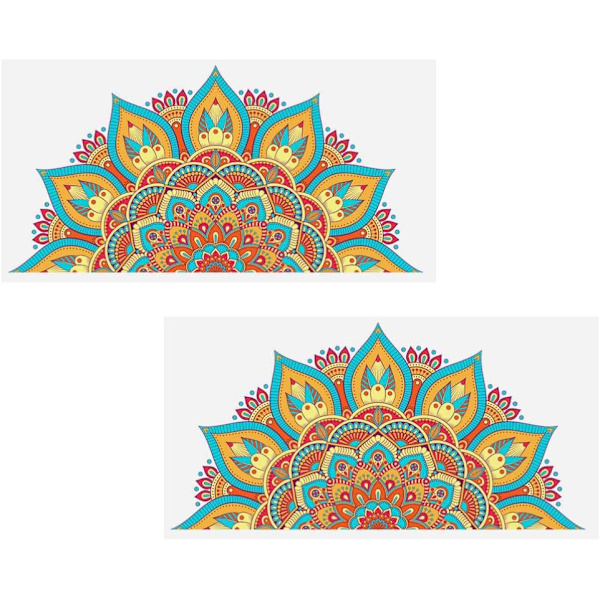 2 stk. Halve Mandala Vægklistermærker Mandala Vægklistermærker Mandala Vinyl Væg