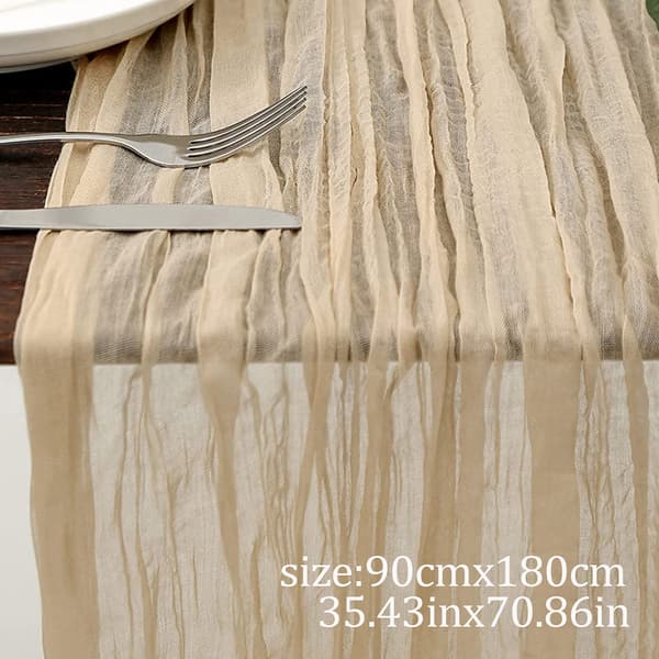 Champagne Cheesecloth Bordsløper: 90*180cm Rustik Gasbind Boho Bryllup