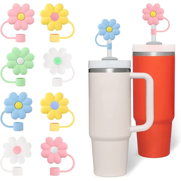 Practical Straw Cover High-Quality Straw Plug 8pcs Cute Floral Straw S