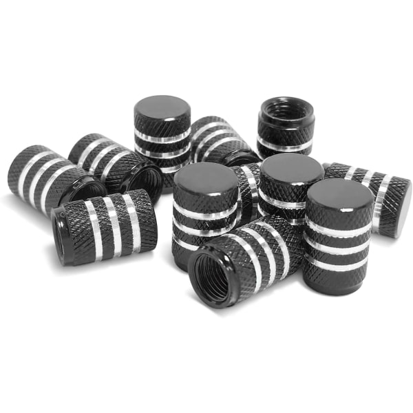 12 Tire Valve Caps, Metal Valve Caps with Rubber Ring, Aluminum Tire Valve