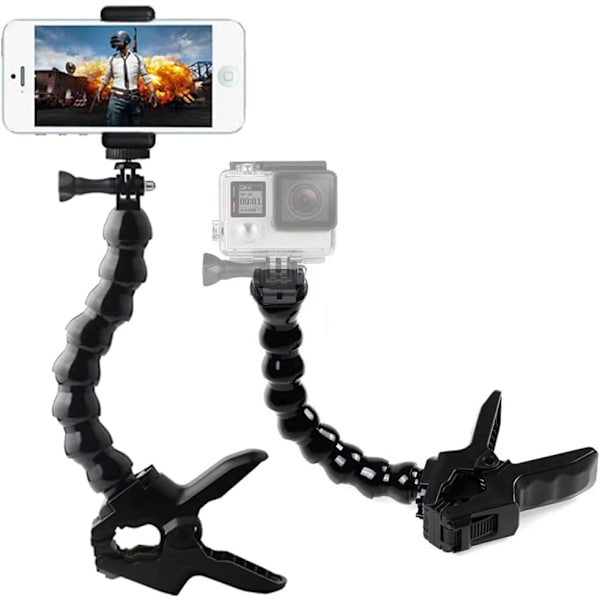 Klemmemontering Flex Svanehalsmontering Kompatibel med GoPro Hero 11, 10, 9,