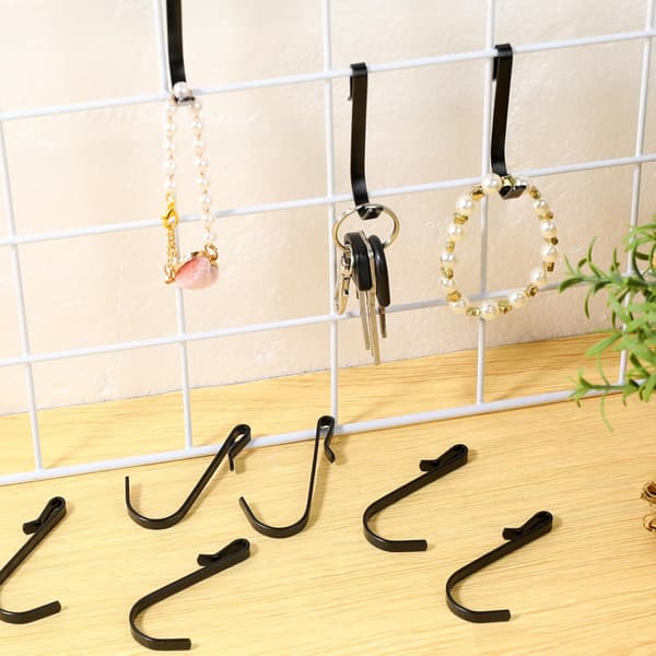 6 stk J-formede kroker Snap On Hook Rustfritt stål Henger Clip-on Hook W