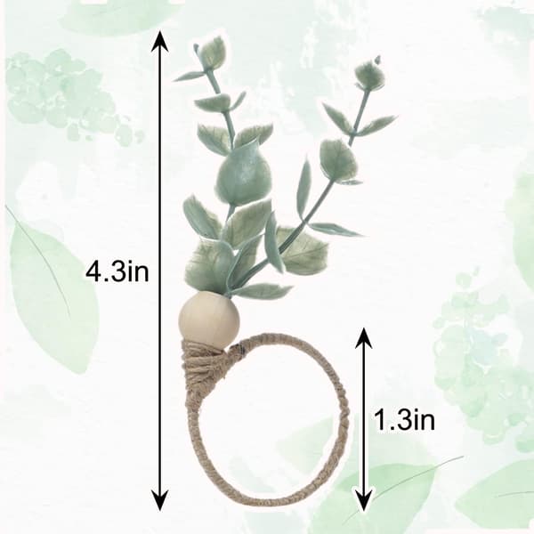 Servettringar Set om 12, Servettringar Eukalyptus Servettringar Trä Na
