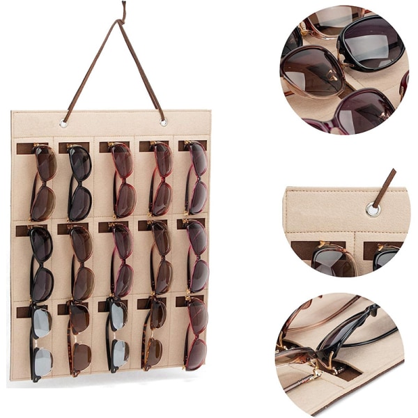 Powder room vägghängande väska, multifunktionell solglasögon display