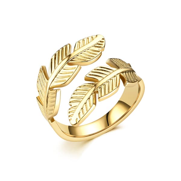 2 stk. Moderigtig fjer ring, rustfrit stål ring
