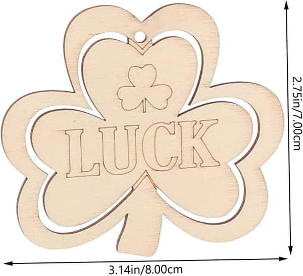 Ubehandlet trækløver, 30 stk. St. Patrick's Day Openwork Shamrocks