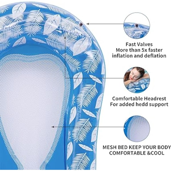 Uppblåsbar madrass simbassäng halv nedsänkt nät Aqua Lounge med Floa