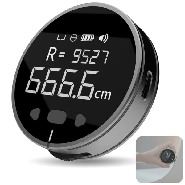 Smart digitalt måttband med LCD-display, uppladdningsbart portabelt längdmätningsverktyg för plana böjda diameter udda form hög precision fars dag present