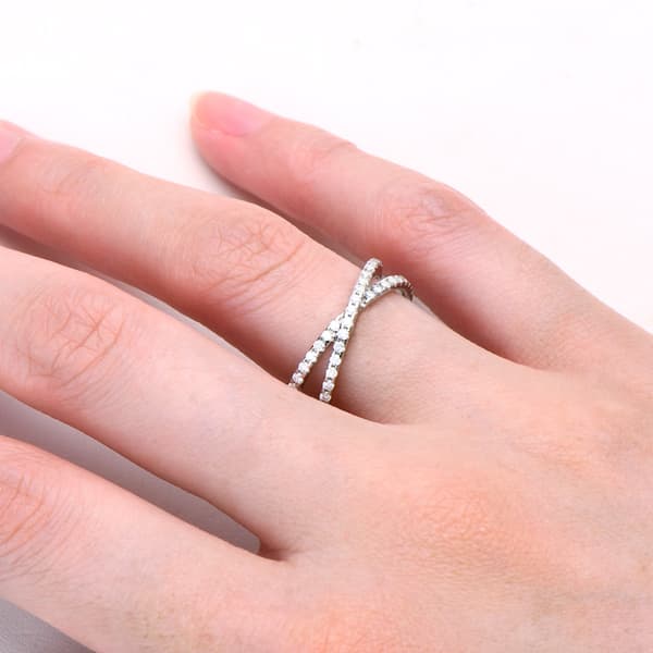 Moissanite Ring Ring Style style cross 925 sterling sølvring